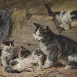 Adam d. J., Julius. Katzenmutter mit fünf Kätzchen - photo 1