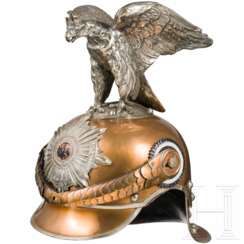 Helm M 1889 für Mannschaften der Regimenter Garde du Corps oder Gardekürassiere, Trageweise ab 1894