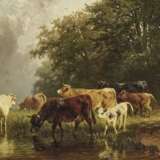 Voltz, Johann Friedrich. Hirtin mit Rindern am Wasser - фото 1