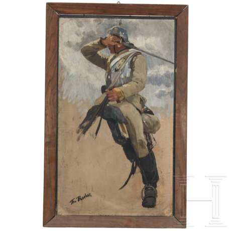 Theodor Rocholl (1854 - 1933) - Ölstudie eines Angehörigen des Kürassier-Regiments Nr. 7 - фото 1