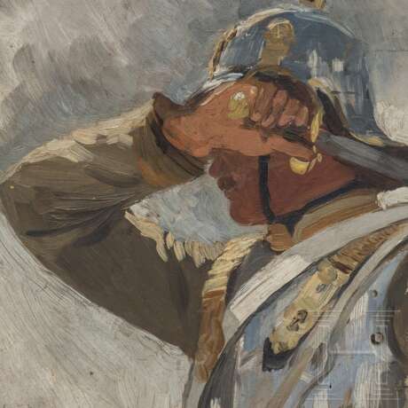 Theodor Rocholl (1854 - 1933) - Ölstudie eines Angehörigen des Kürassier-Regiments Nr. 7 - фото 3