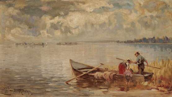 Wopfner, Josef. Fischerboot am Ufer des Chiemsees - фото 1