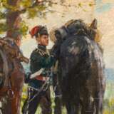 Theodor Rocholl (1854 - 1953) - Husaren des 2. Westfälischen Regiments Nr. 11 bei der Rast am Waldrand, um 1910 - photo 5