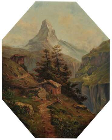 Millner, Carl. Gebirgslandschaft mit Blick auf das Matterhorn - Foto 1