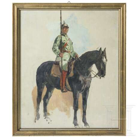 Ölstudie eines Jägers zu Pferde, um 1900 - фото 1