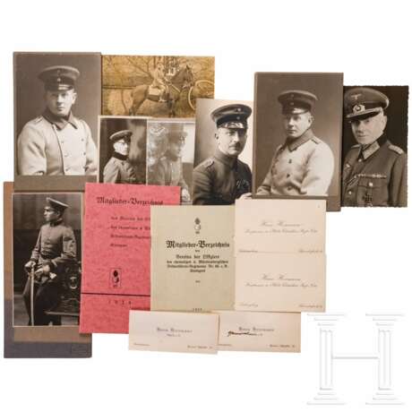 Generalmajor Hans Herrmann (1875 - 1953) - Helm als Offizier der württembergischen Feldartillerie, acht Fotos und zwei Petschaften aus dem Nachlass - photo 2