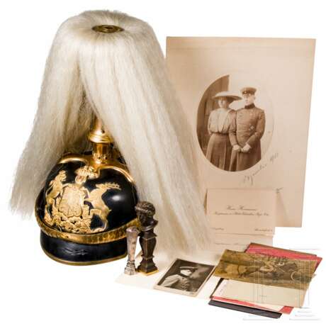 Generalmajor Hans Herrmann (1875 - 1953) - Helm als Offizier der württembergischen Feldartillerie, acht Fotos und zwei Petschaften aus dem Nachlass - photo 3