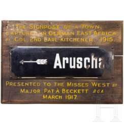 "Aruscha"-Wegweiser, Deutsch-Südwestafrika