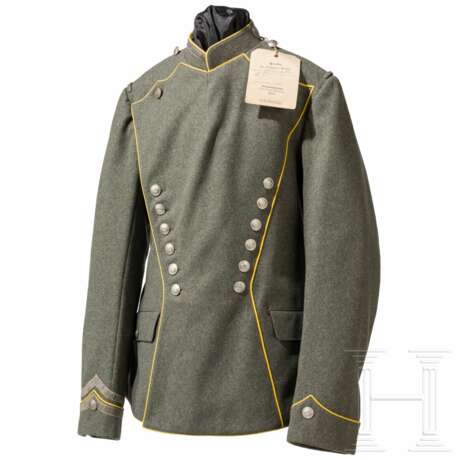 Feldgraue Ulanka für Mannschaften/Unteroffizere im Schleswig-Holsteinischen Ulanen-Regiment Nr. 15 - gesiegelte Probe, datiert 1908 - photo 1