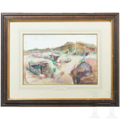 Georg Wolf (1882 - 1962) - "Beobachtungsposten bei den Bunkern in der Kiesgrube bei Chevreux", 1915 - фото 1