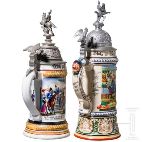 Zwei Reservistenkrüge der Mecklenburgischen Dragoner, 1897 - 1910 - photo 2 Zwei Reservistenkrüge der Mecklenburgischen Dragoner, 1897 - 1910 - photo 2