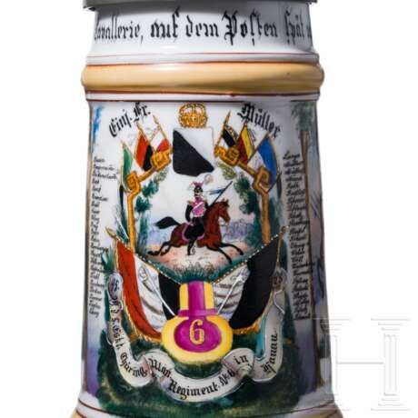 Drei Reservistenkrüge der preußischen Ulanen, 1895 - 1909 - photo 4 Drei Reservistenkrüge der preußischen Ulanen, 1895 - 1909 - photo 4