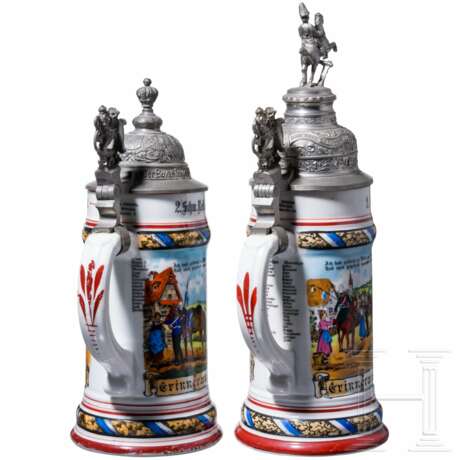 Zwei Reservistenkrüge der bayerischen Kavallerie, 1900 - 1905 - photo 2 Zwei Reservistenkrüge der bayerischen Kavallerie, 1900 - 1905 - photo 2