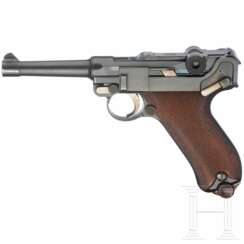 Pistole 08, DWM, 1911, ohne Kammerfang, mit Tasche