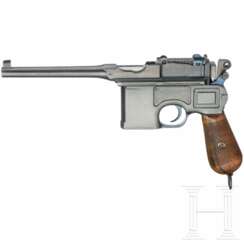 Mauser C 96 "Wartime Commercial" mit kaiserlicher Abnahme und Kasten mit Belederung