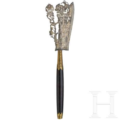 Silbertauschiertes Haumesser, Java, um 1900 - Foto 1