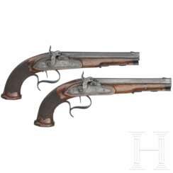 Ein Paar Perkussionspistolen, G. Pistor, Schmalkalden, um 1840
