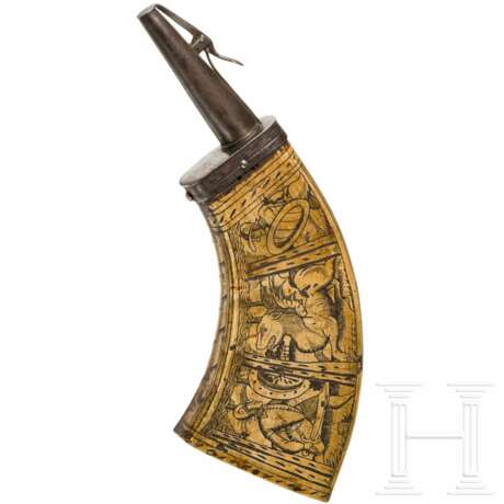 Große Musketier-Pulverflasche, deutsch, um 1600 - photo 1 Große Musketier-Pulverflasche, deutsch, um 1600 - photo 1