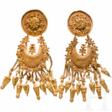 Hochwertige und täuschend ähnliche Kopie eines Paares außergewöhnlich großer und exquisiter griechischer Goldohrringe, spätes 19. bis frühes 20. Jahrhundert nach Vorbildern der zweiten Hälfte des 4. Jahrhunderts v. Chr. - Auktionspreise
