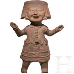 Präkolumbische, lachende Tonfigur "Sonriente", Mexiko, Veracruz, Remojadas, 600 - 900 n. Chr.