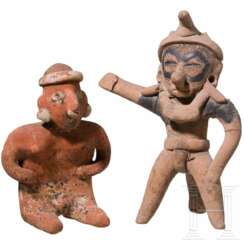 Zwei präkolumbische Figuren, Mexico, Jalisco/Veracruz, 200 - 900 n. Chr.