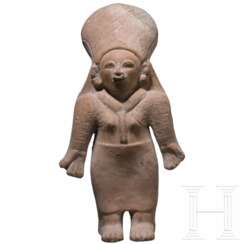 Große präkolumbische weibliche Tonfigur, Ekuador, wohl 500 - 1500 n. Chr.