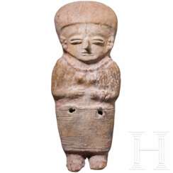 Große präkolumbische weibliche Tonfigur, Ekuador, wohl 500 - 1500 n. Chr.