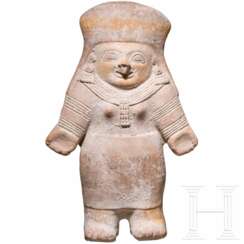 Große präkolumbische weibliche Tonfigur, Ekuador, wohl 500 - 1500 n. Chr.