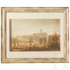 Louise Joséphine Sarazin de Belmont (1790 - 1870), Blick auf das Forum Romanum in Aquarell, Frankreich, 1. Hälfte 19. Jhdt.