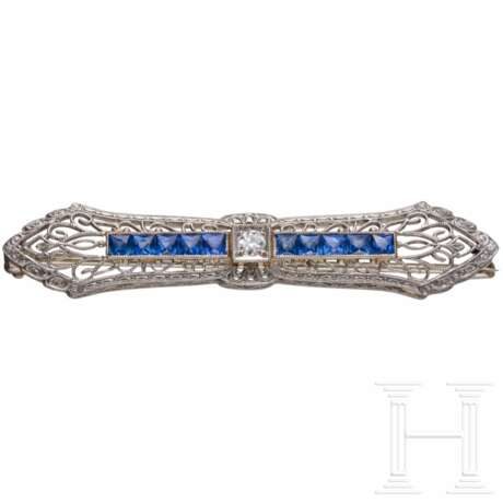 Stabbrosche mit Saphiren und Diamant - фото 1