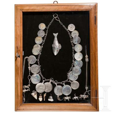 Silberne Schützenkette, zwei Uhrenketten und Charivari-Anhänger, deutsch und Polen, 19. Jhdt. - фото 1