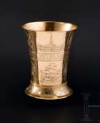 Изделия из металла. Gold-Becher als Ehrenpreis zum Pferderennen "Großer Hansapreis 1956", Hamburg, Goldschmied H. J. Wilm