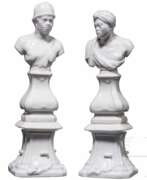 Aperçu. Ein Paar KPM-Tischbüsten eines afrikanischen Paares, um 1780/1800