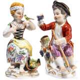 Zwei Gärtnerkinder als Gegenstücke, Johann Joachim Kaendler, um 1750 (Entwurf), Meissen, 20. Jhdt. (Ausführung) - photo 1