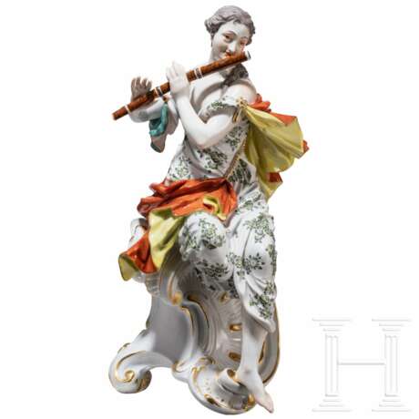Seltene, große Figur der Euterpe, Johann Joachim Kändler, 1748 (Entwurf), Meissen, 20. Jhdt. (Ausführung) - Foto 1