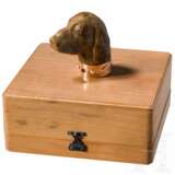 Achat-Stockgriff in Form eines Hundekopfes mit Goldmontierung, in der Art von Fabergé, 20. Jhdt. - фото 1