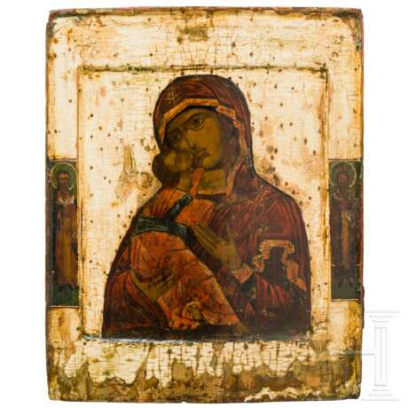 Ikone mit der Gottesmutter von Wladimir (Wladimirskaja), Russland, 17. Jhdt. - фото 1