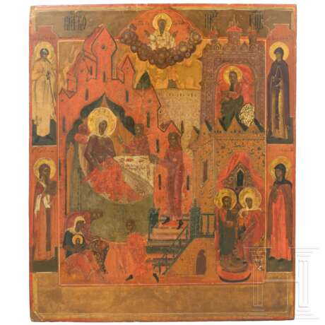 Ikone mit der Geburt der Gottesmutter, Russland, Anfang 19. Jhdt. - Foto 1 Ikone mit der Geburt der Gottesmutter, Russland, Anfang 19. Jhdt. - Foto 1