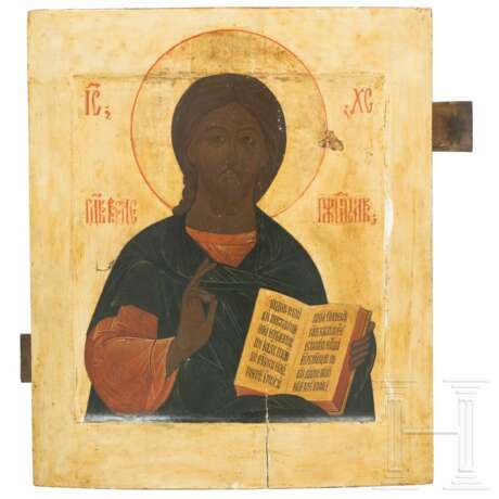 Ikone mit dem Christus Pantokrator, Russland, Anfang 19. Jhdt. - photo 1 Ikone mit dem Christus Pantokrator, Russland, Anfang 19. Jhdt. - photo 1