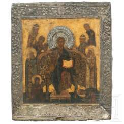 Erweiterte Deesis mit Silberbasma, Russland, Ende 17. Jhdt.