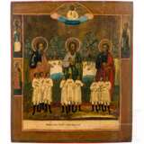 Seltene Ikone mit Abraham, Isaak und Jakob, den Gerechten in Abrahams Schoß, Russland, 19. Jhdt. - photo 1