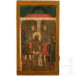 Seltene, große Ikone mit der Geißelung Christi, Russland, um 1800