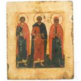 Ikone mit drei heiligen Märtyrern, Russland, um 1700 - photo 1