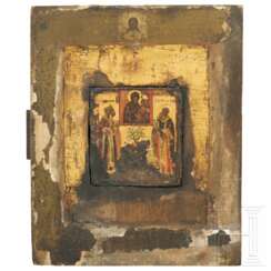 Kleine Ikone mit zwei Heiligen, Russland, 19. Jhdt.