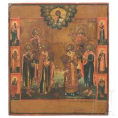 Ikone mit sechs Heiligen, Russland, 19. Jhdt.
