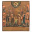 Ikone mit sechs Heiligen, Russland, 19. Jhdt. - Jetzt bei der Auktion