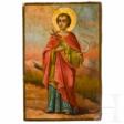 Kleine Ikone mit dem Heiligen Trifon, Balkan, 19. Jhdt. - Jetzt bei der Auktion