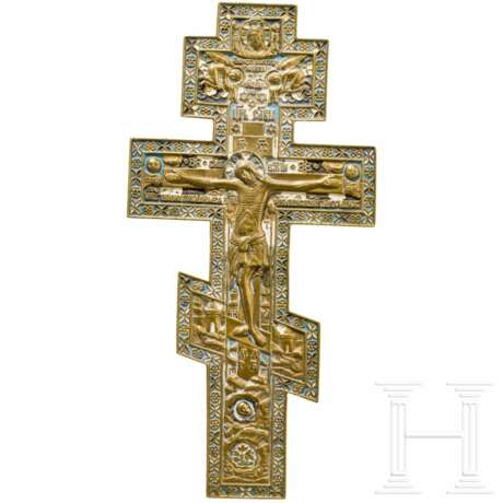 Großes Bronze-Kruzifix, Russland, 20. Jhdt. - photo 1 Großes Bronze-Kruzifix, Russland, 20. Jhdt. - photo 1
