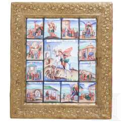 Finiftikone mit dem Heiligen Georg als Drachentöter, Russland, spätes 20. Jhdt.