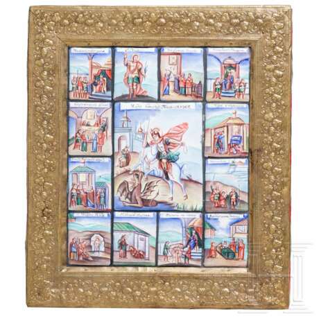 Finiftikone mit dem Heiligen Georg als Drachentöter, Russland, spätes 20. Jhdt. - photo 1 Finiftikone mit dem Heiligen Georg als Drachentöter, Russland, spätes 20. Jhdt. - photo 1